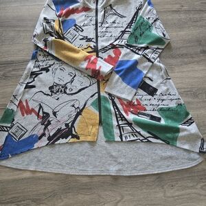 Colorful Graphic Zip-Up Jacket